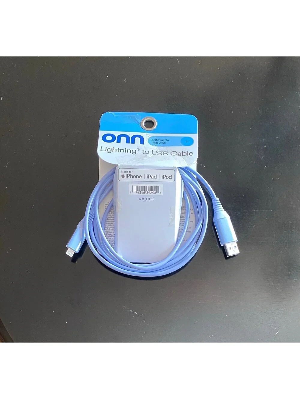 Onn 6ft Lightning to USB Charging Cable Blue